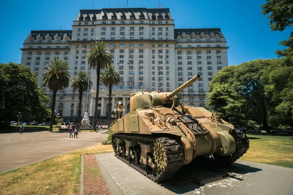 Tank Sherman M4A4 in front the Ministry of Defense of Argentina