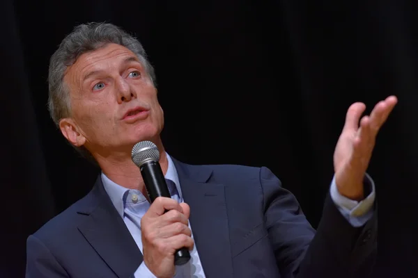 Mauricio Macri speaks during a press conference