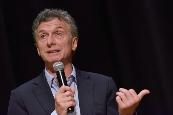Mauricio Macri speaks during a press conference