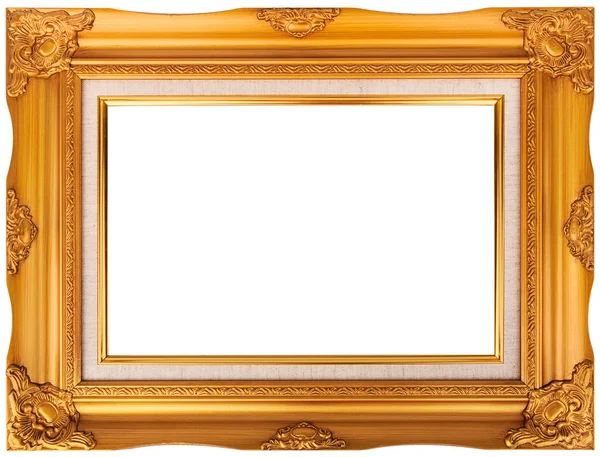 Gold vintage frame isolated on white. Gold frame louis abstract design.