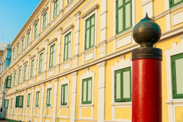 Detail of the exterior facade of Ministry of Defence Thailand. The famous bangkok building.