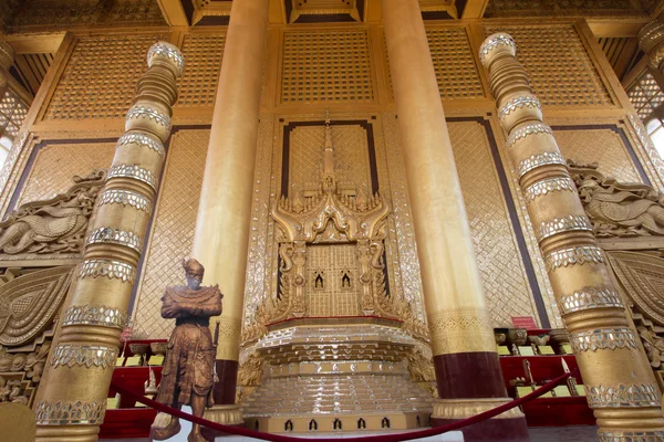 The palace of the king in Myanmar in the past. Kambawzathardi golden palace. Kambodza Thadi Palace, Kanbawzathadi Palace in Bago, Myanmar.