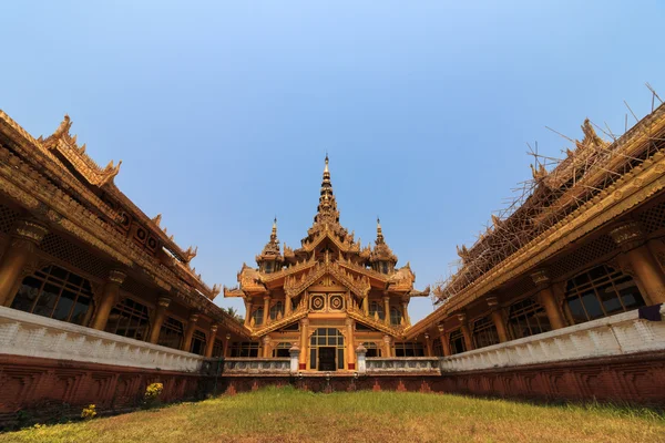 The palace of the king in Myanmar in the past. Kambawzathardi golden palace. Kambodza Thadi Palace, Kanbawzathadi Palace in Bago, Myanmar.