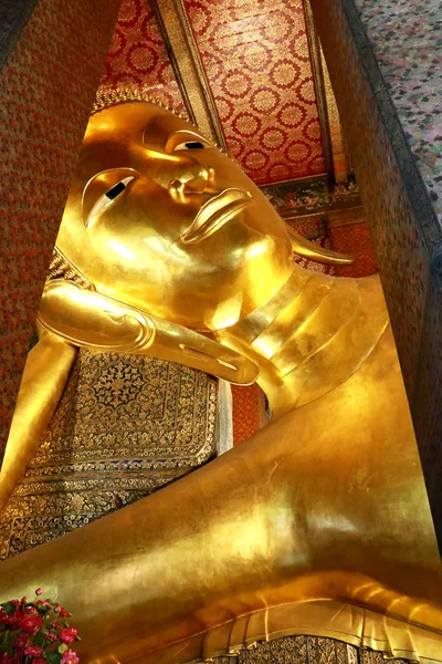 The image of the reclining Buddha represents the entry of Buddha into Nirvana and the end of all reincarnations.The posture of the image is referred to as sihasaiyas, the posture of a sleeping or reclining lion.