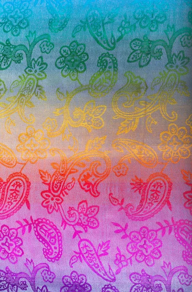 Indian scarf rainbow colors with brushes on a white background