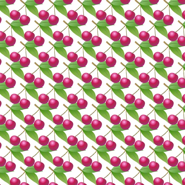 Cherry seamless pattern. Festive white background with cherry. For Fashion, textile, fabric, album, paper, print and web design.