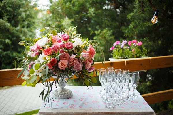 Beautiful floral arrangement of pink and white peonies, roses