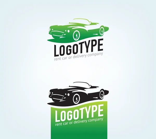 Vintage style car repair service label. Vector logo design template.