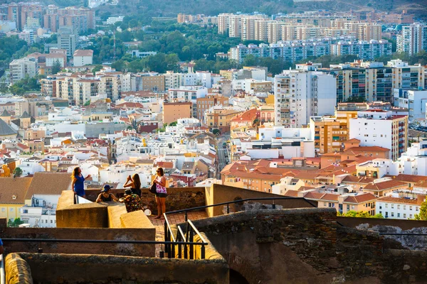 Tourists on the wall  of Castillo de Gibralfaro