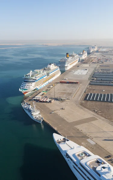 United Arab Emirates, Dubai, 03/12/2015, Dubai cruise port terminal, port rashid. Cruise ships docking.