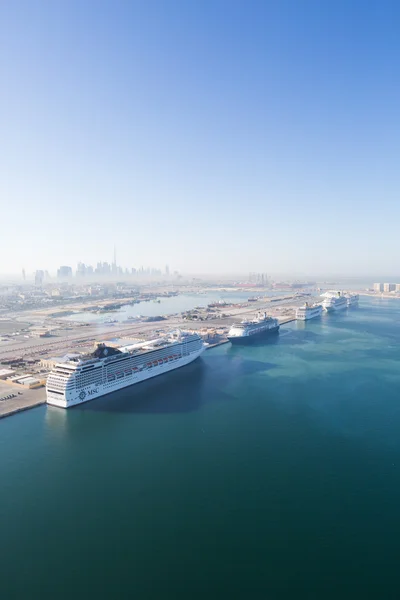 United Arab Emirates, Dubai, 03/12/2015, Dubai cruise port terminal, port rashid. Cruise ships docking.