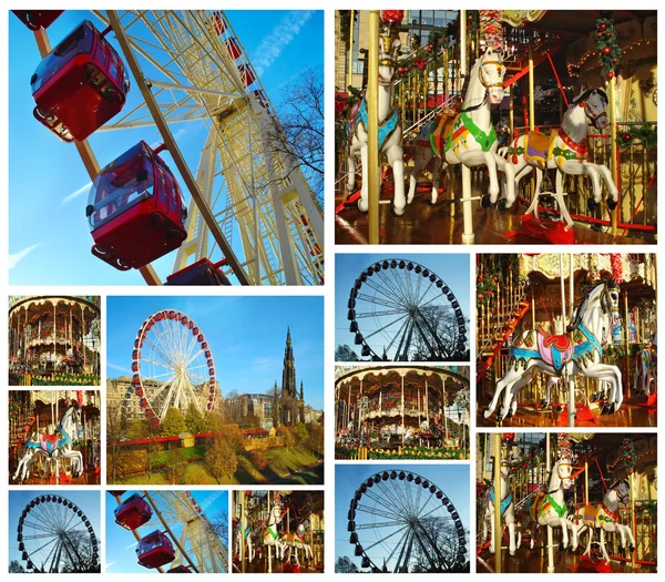 Photo collage of luna park at Edinburgh Scotland