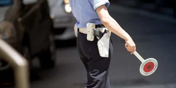 Traffic female officer in Italy