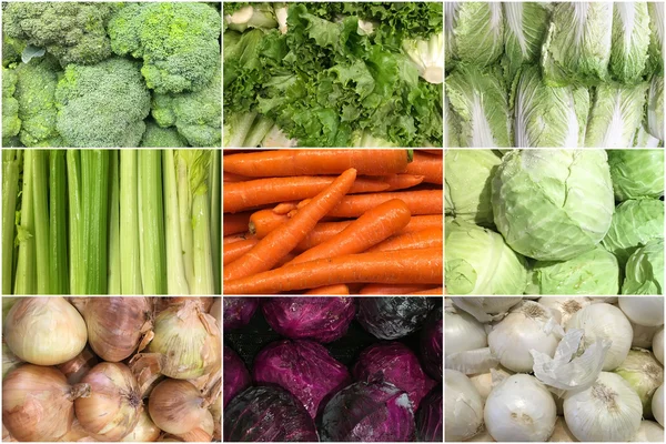 Collage of vegetables eat healthy concept