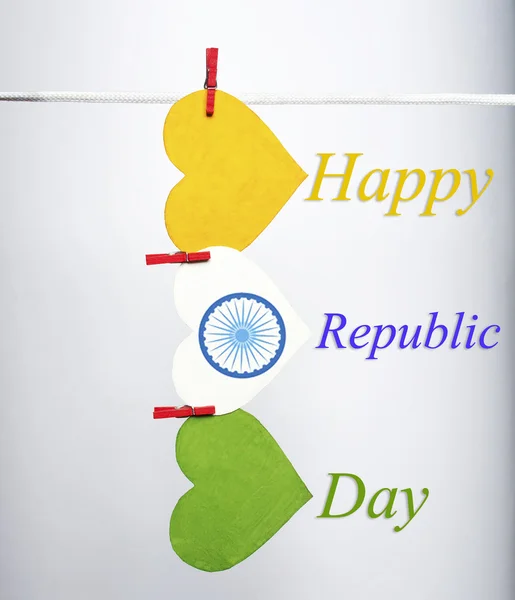 Happy Indian Republic Day 26 January concept. India flag (heart