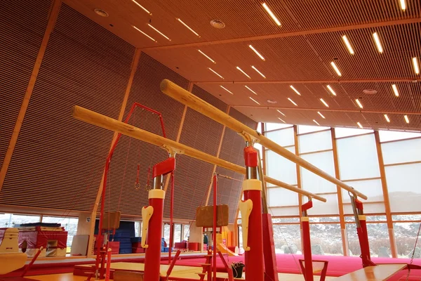 Gymnastic equipment in a gymnastic center