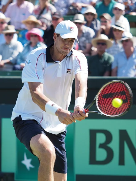 US Tennis player John Isner backhand