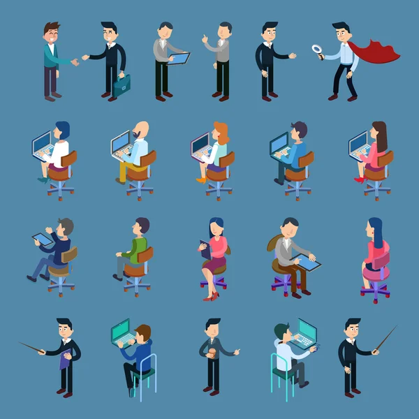 Isometric Office Workers. Business People Set. Isometric Business People. Vector illustration