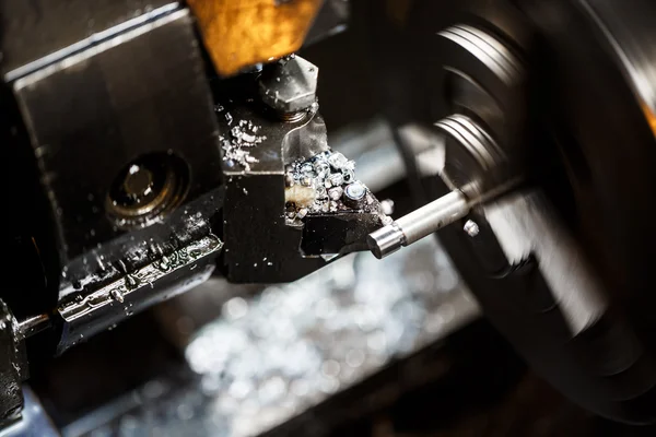 Close up of metalworking machine on plant.