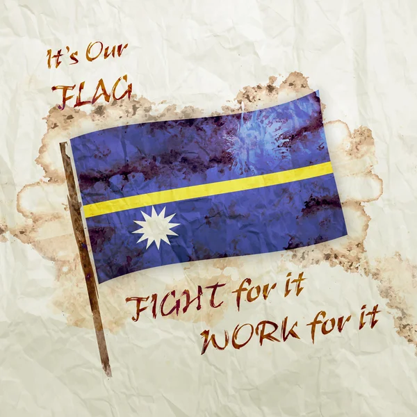 Nauru grunge flag