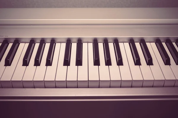 Close-up of piano keys. close frontal view.