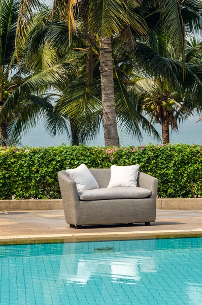 Outdoor indoor sofa chair with cushion and pillows