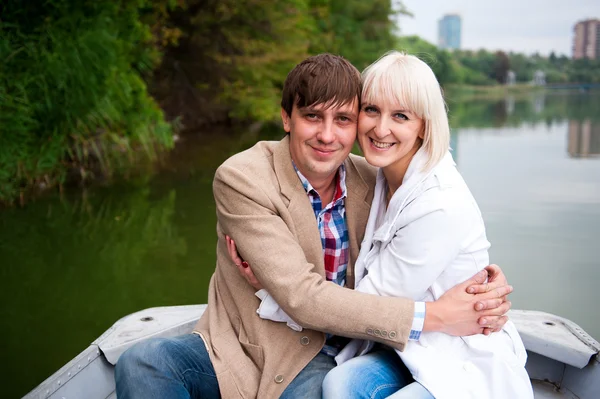 Portrait of a nice family on a boat