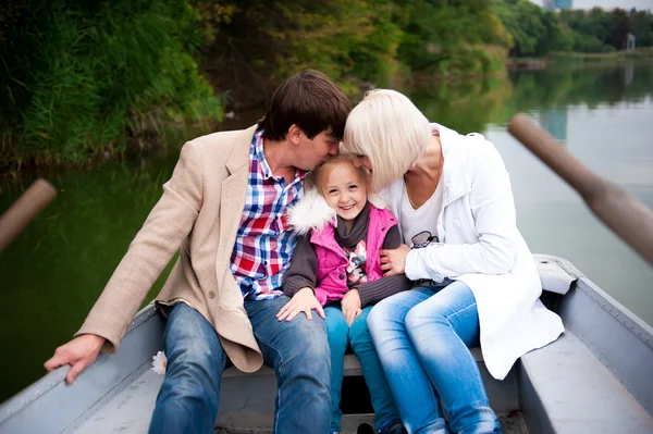 Portrait of a nice family on a boat