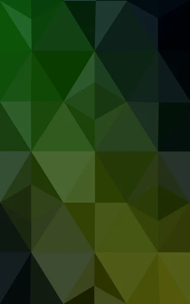 Multicolor dark green, yellow, orange polygonal design pattern, which consist of triangles and gradient in origami style.