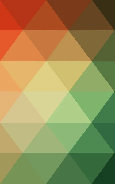 Multicolor red, green polygonal design pattern, which consist of triangles and gradient in origami style.