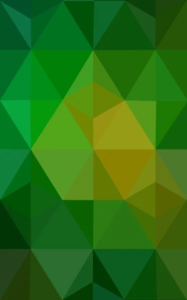 Multicolor dark green, yellow, orange polygonal design pattern, which consist of triangles and gradient in origami style.