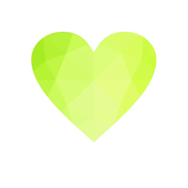 Green heart isolated on white background.