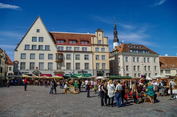 Summer hand craft market on town Hall Square (Raekoja Plats) in