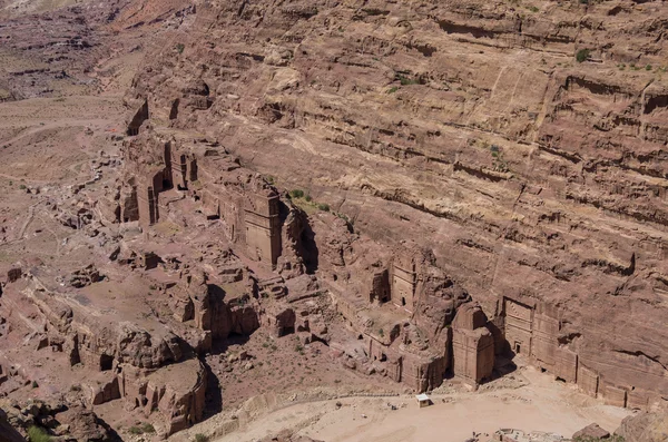 Birds eye view of Royal Tomb from High Place of Sacrifice (Al-Madbah) viewpoint, Petra, Jordan.