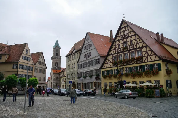 Street view of Dinkelsbuhl, one of the archetypal towns on the German Romantic Road.