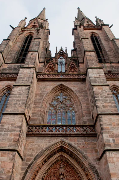 Gothic St. Elizabeth's Church in Marburg. Vertical