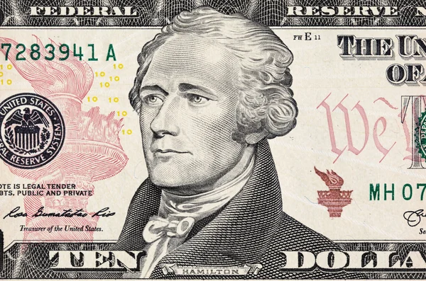 Banknote of ten dollars with the President