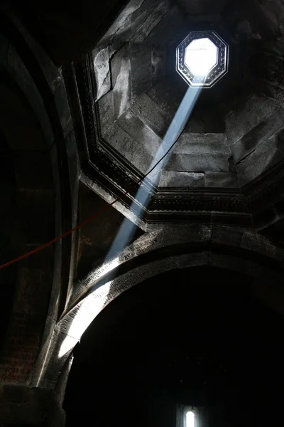 Ray of light falling from an opening in the roof