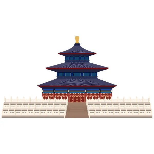Temple of Heaven in Beijing China. Flat cartoon style historic sight showplace attraction web site vector illustration