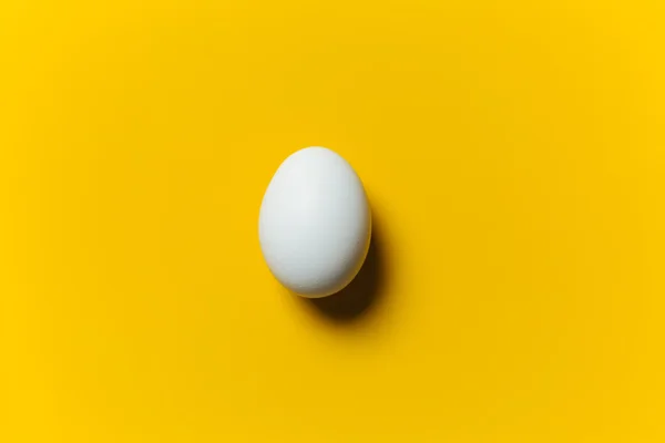 White egg on the yellow background in center