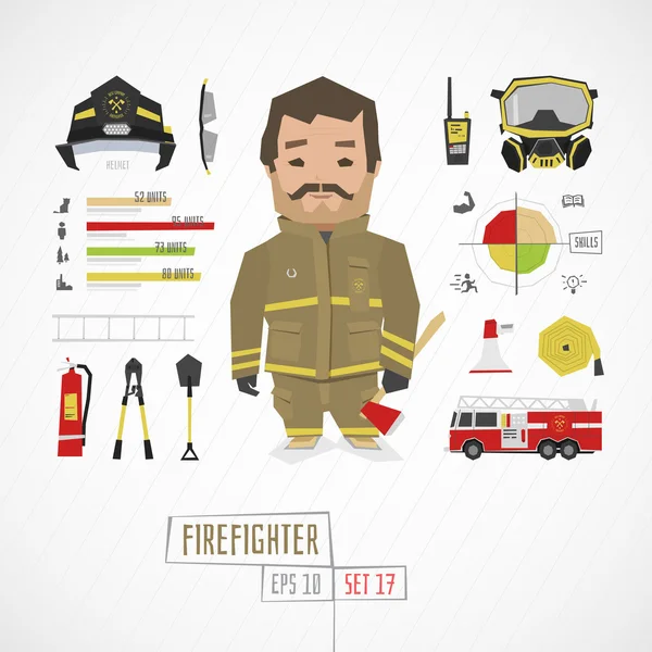 Funny Character firefighter