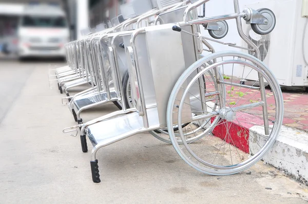 Wheel chair on street in hospital