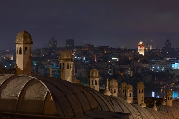 Istanbul roofs at night