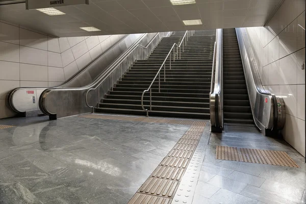 Metro station escalator