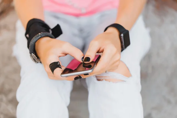 Fitness girl  listening to phone