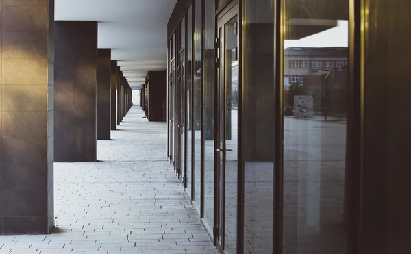 Urban Path. Lighting and shadow, modern architecture