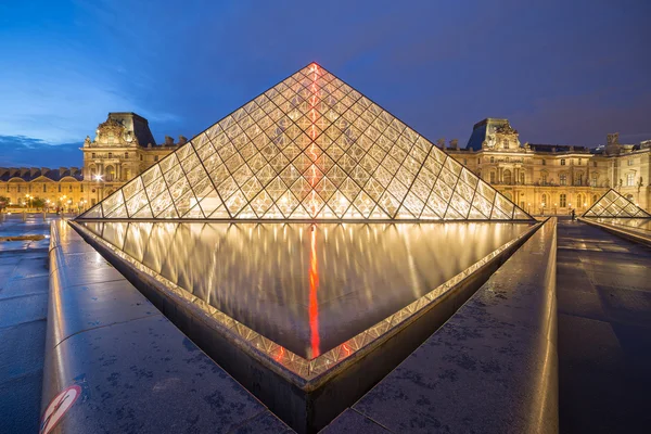 Louvre museum at twilight in summer