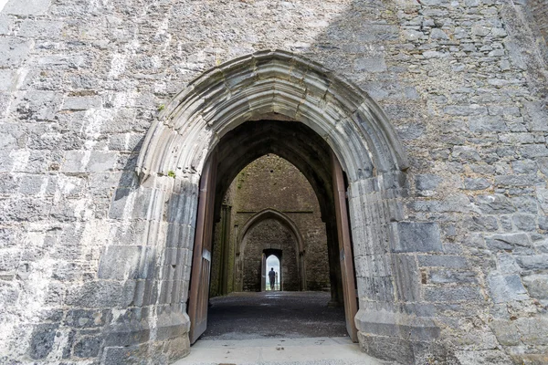 Man walking in Irish Castle