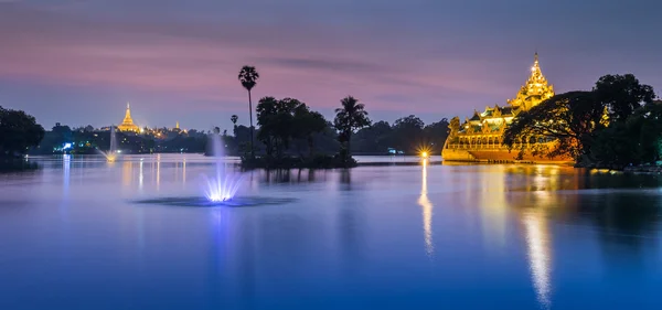 Shwedagon pagoda and fountains