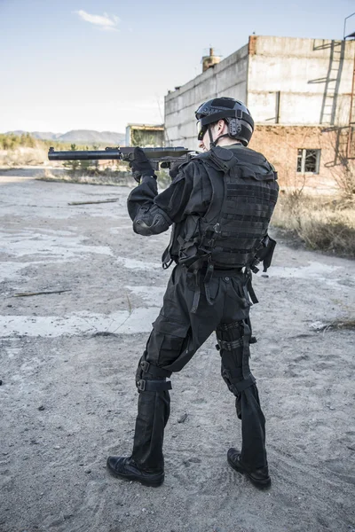 Russian special forces training at a military training ground.